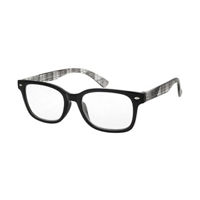 Blue Light Blocking Classic Two-Tone Black and Plaid Glasses