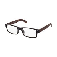 Blue Light Blocking Matte Black and Faux Wood Reading Glasses