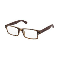 Blue Light Blocking Matte Tortoise and Faux Wood Framed Glasses