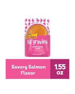 Purina Friskies Lil' Gravies Savory Salmon Flavor Complement Cat Food, 1.55 oz