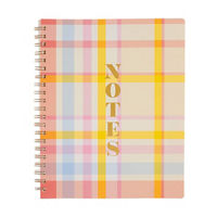 Gingham Teal and Pink Spiral Notebook