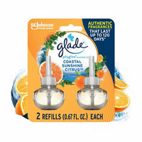 Glade Plug Ins Scented Oil Air Freshener Refills, Coastal Sunshine Citrus™, 0.67 oz, 2 ct