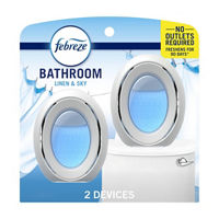 Febreze Bathroom Air Freshener, Odor-Fighting, Linen & Sky Scent, 2 Count
