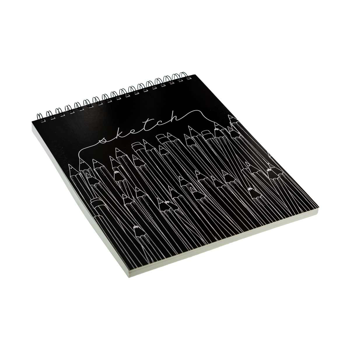 Large Sketchbook with Drawing Tools Design, 9 in x 11 in