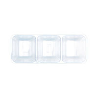 Plastic 3 Sectioned Serving Tray, Clear 