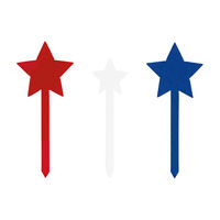 Plastic Patriotic Stars Cake Toppers, 12 Count