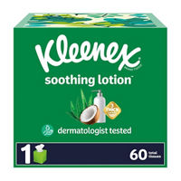 Kleenex Soothing Lotion Moisturizing Facial Tissues, 1 Cube Box, 60 ct