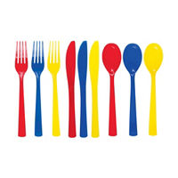 321 Party! Colorful Plastic Utensils Set for 6, 18 pc