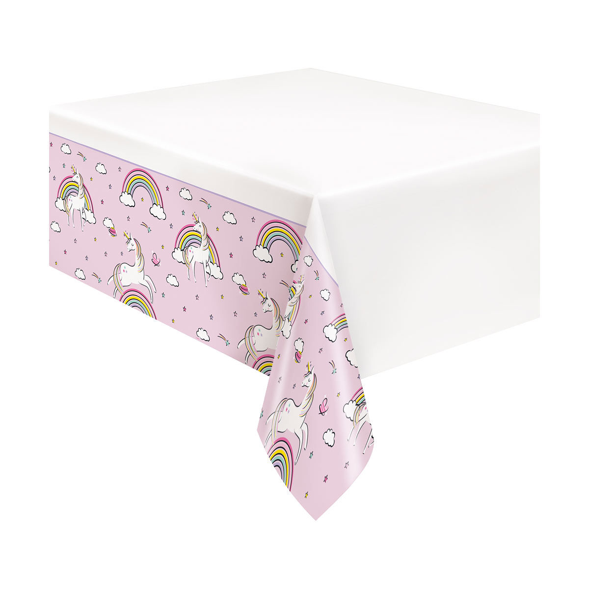 321 Party! Plastic Starry Unicorn Tablecloth, 84 in in X 54 in — pOpshelf penny item