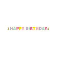Pastel Happy Birthday Banner with Tassels