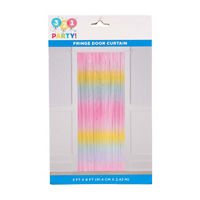 321 Party! Ombre Fringe Door Curtain, Pastel, 3