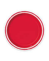 321 Party! Red Minimal Striped Party Plates, 7
