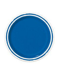 321 Party! Blue Striped Party Plates, 9 in,