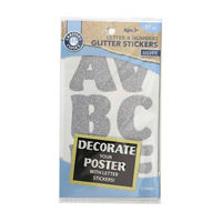Crafter’s Closet Letters & Numbers Glitter Stickers, 57 Pieces, 2 Assorted Colors