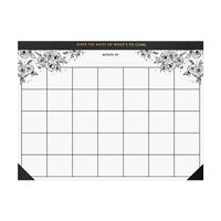Ryder & Co. Black & White Floral Undated Calendar, 24 Sheets
