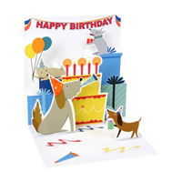 'Happy Birthday' Dogs and Gifts Birthday Pop Up Greeting Card
