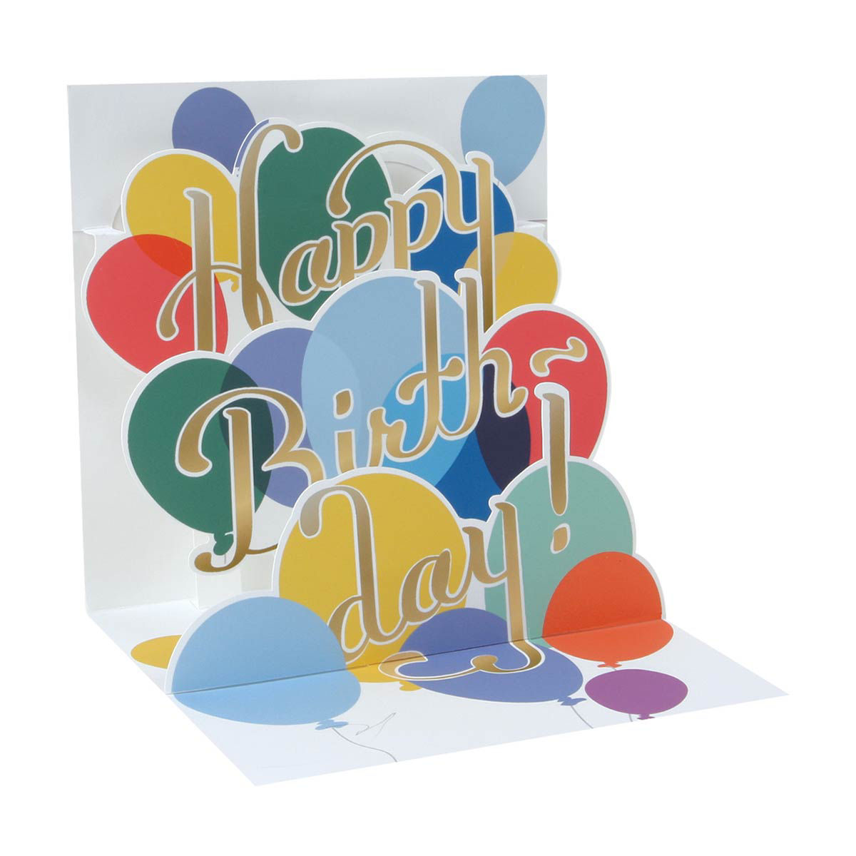 Balloon Bouquet Pop Up Greeting 'Happy Birthday' Card, 4.5 in