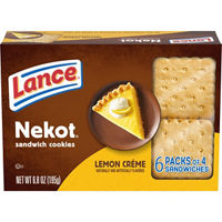 Lance Sandwich Cookies, Nekot Lemon Creme, 6 pk