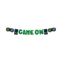Mini Foil Gamer Birthday Balloon Banner Kit, 12 ft