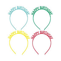 Cheerful Happy Birthday Headbands, Assorted, 4 Count