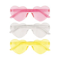 Plastic Neon Heart Shaped Party Glasses, 3 Count