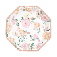 Pink Blooms Party Plates, 8 ct, 8.25 in
