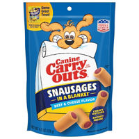 Canine Carry Outs Snausages in a Blanket Chewy Dog Treats, Beef & Cheese Flavor, 4.5 Ounces