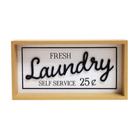 'Fresh Laundry Self Service' Rectangular Tabletop Sign Décor