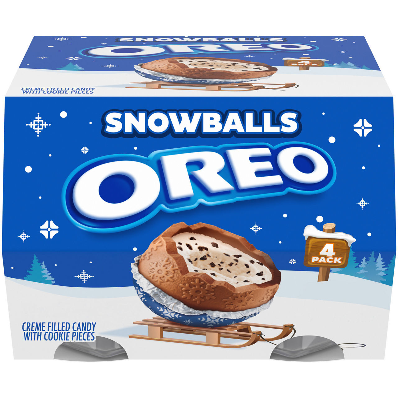 Oreo Chocolate Snowballs, Creme Filled Holiday Candy with Cookie Pieces, 4 Pack — pOpshelf penny item