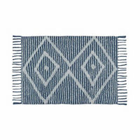Diamond Print Bath Rug, Blue
