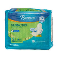 Breeze Ultra Thin Pads, Size 2 Long Super 16ct