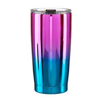 Double-walled Stainless Steel Travel Tumbler, 20 oz, Metallic