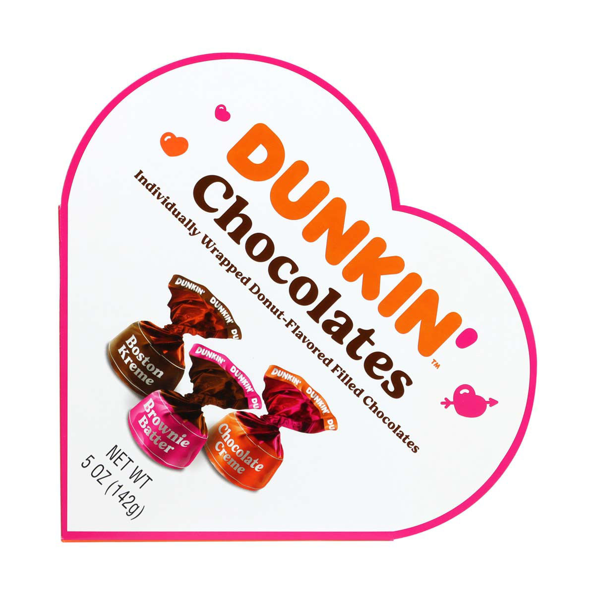 Dunkin' Chocolates Heart Box Valentine's Day Gift, 5 oz