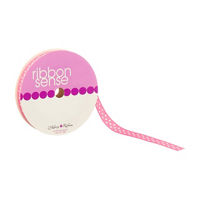 Ribbon Sense Grosgrain Dotted Pink Morex Ribbon, 3/8