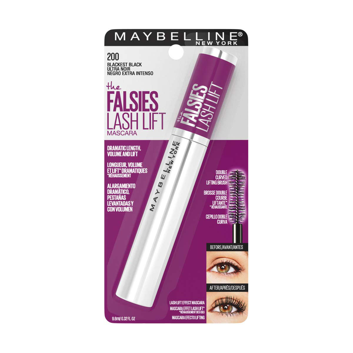 Maybelline The Falsies Lash Lift Mascara - Blackest Black, 0.32 fl oz