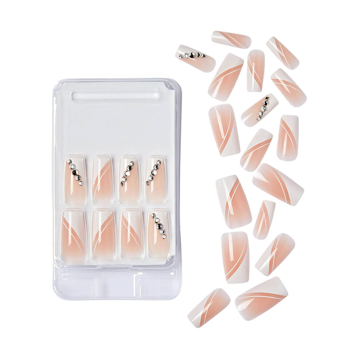 KISS Classy Premium Nails - Long Length, 24 ct