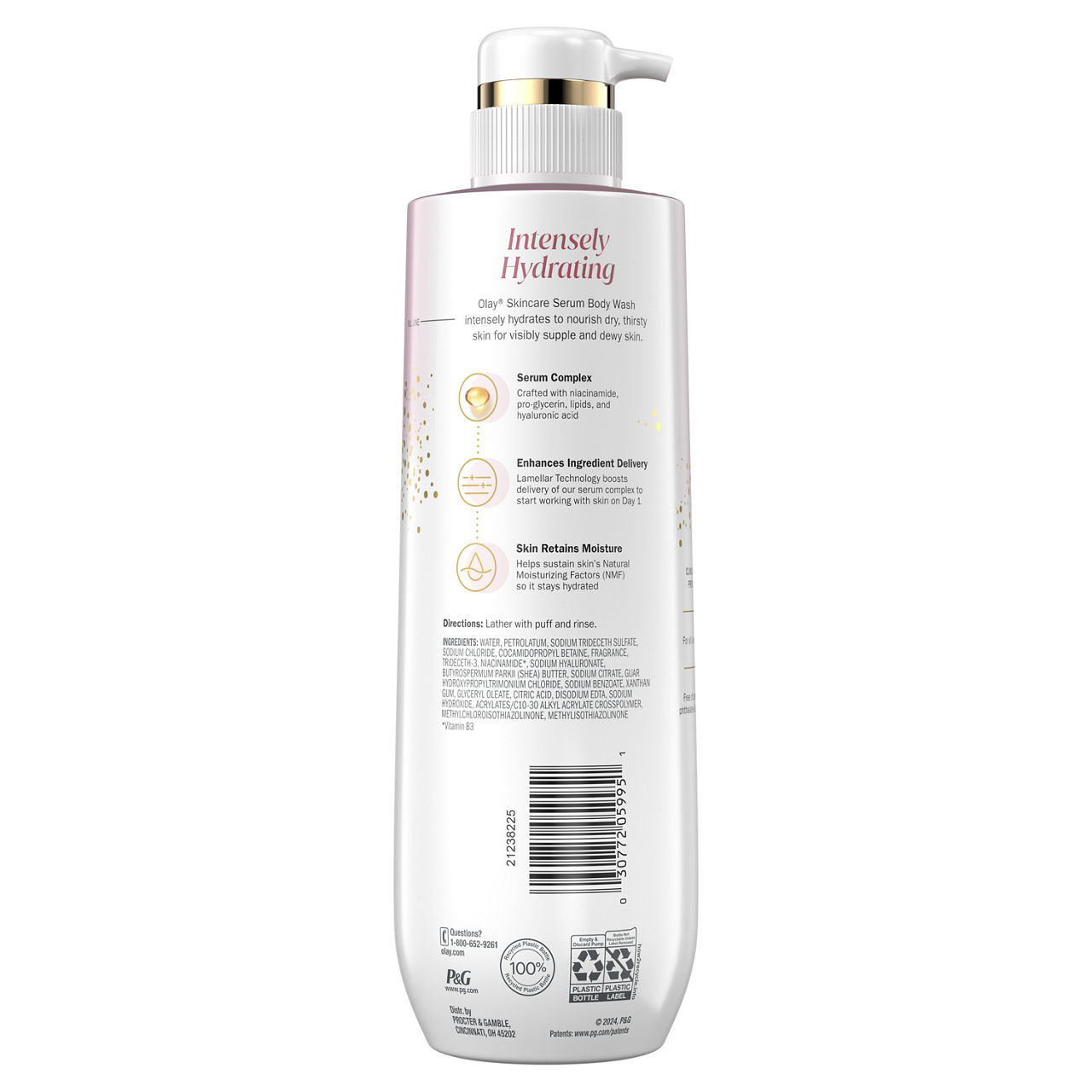 Olay Intensely Hydrating Body Wash with Hyaluronic Serum Complex, 20 oz