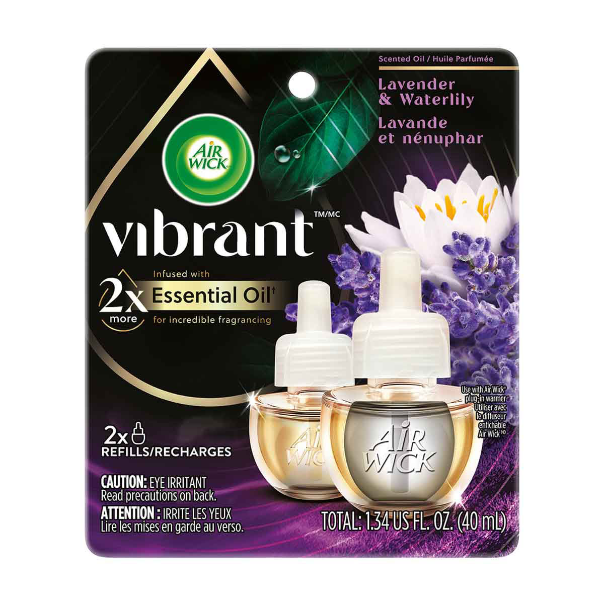 Airwick Vibrant Scented Oil Refill, Lavender & Waterlily, 2 ct