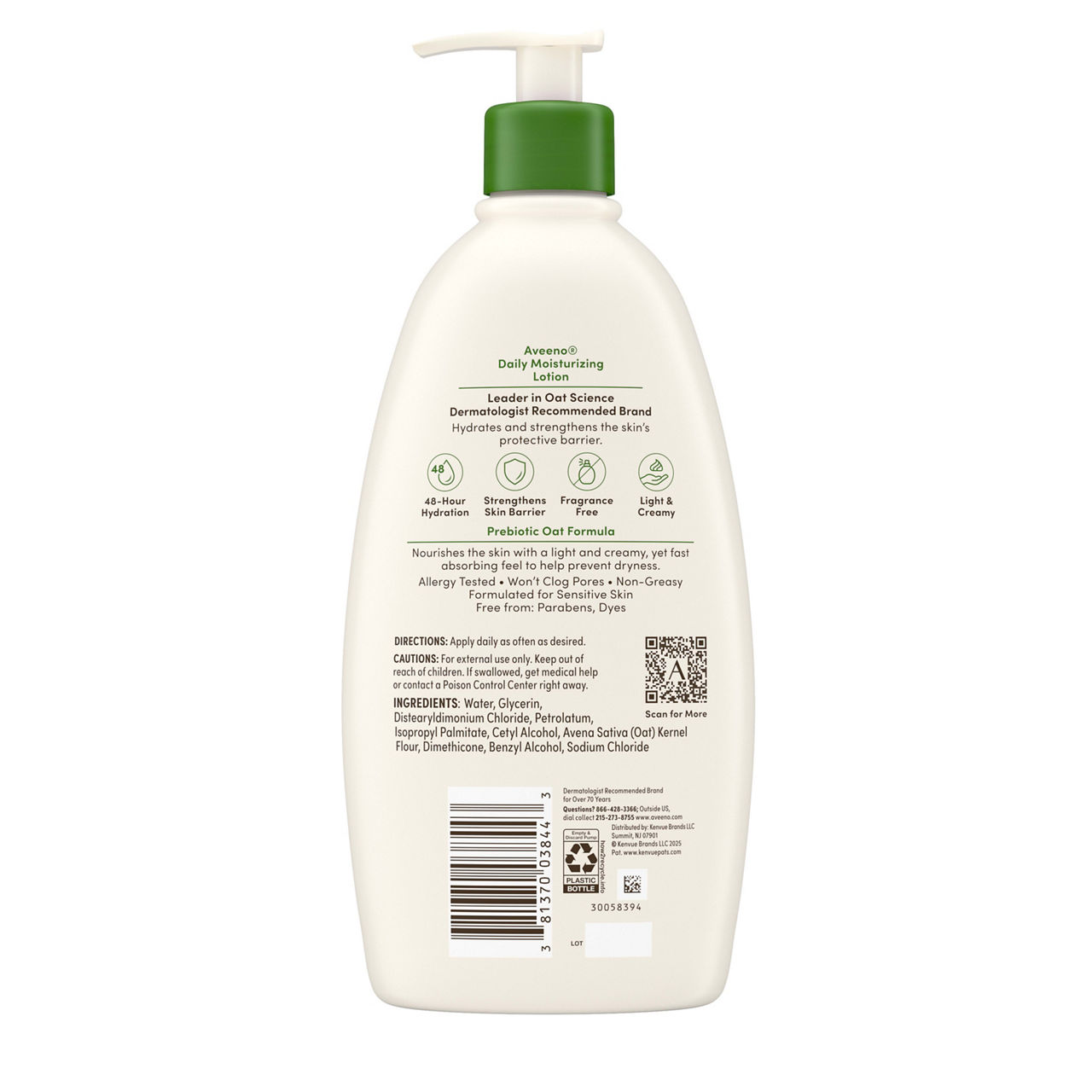 Aveeno Daily Moisturizing Body Lotion with Oat for Dry Skin, 18 fl. oz