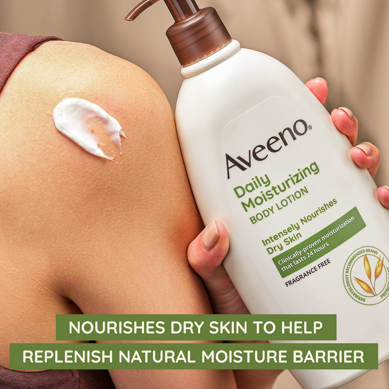 Aveeno Daily Moisturizing Body Lotion with Oat for Dry Skin, 18 fl. oz