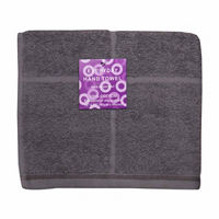 Cotton Hand Towel, Striped Gray, 16 in x 26 in