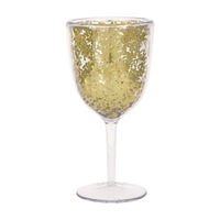 14.5 oz Gold Glitter Plastic Wine Glass Tumbler