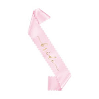 Scalloped Pink and Gold 'Bride' Sash