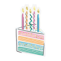 Rainbow Birthday Sweets Cake Shaped Paper Dinner Napkins,