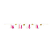 Foil Cutout Gold Star Garland with Tassels, 6 ft