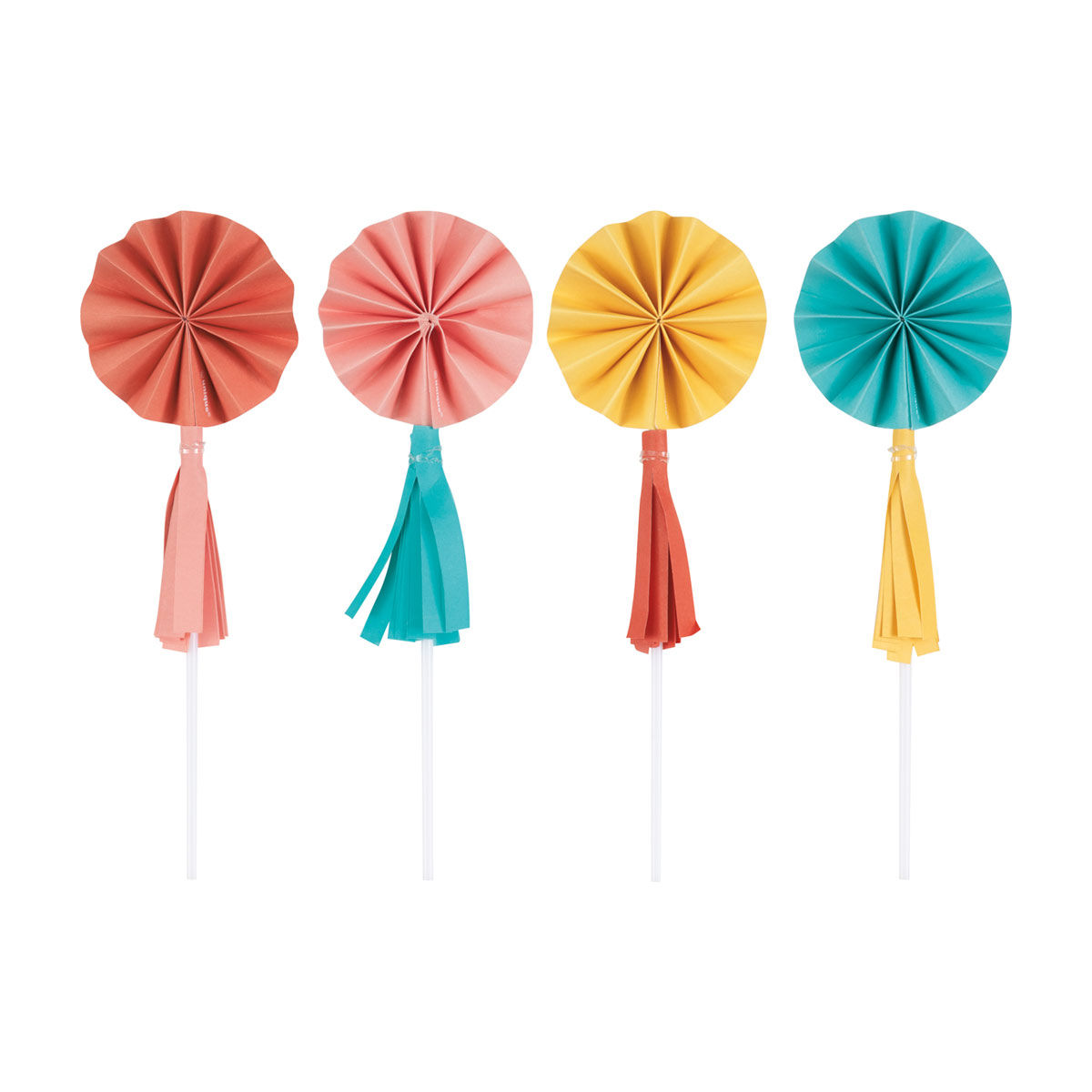 Mini Paper Fan Cake Toppers With Tassels, 8 Count — pOpshelf penny item