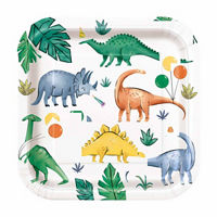 9 in Partying Dinosaurs Party Plates, 8 ct