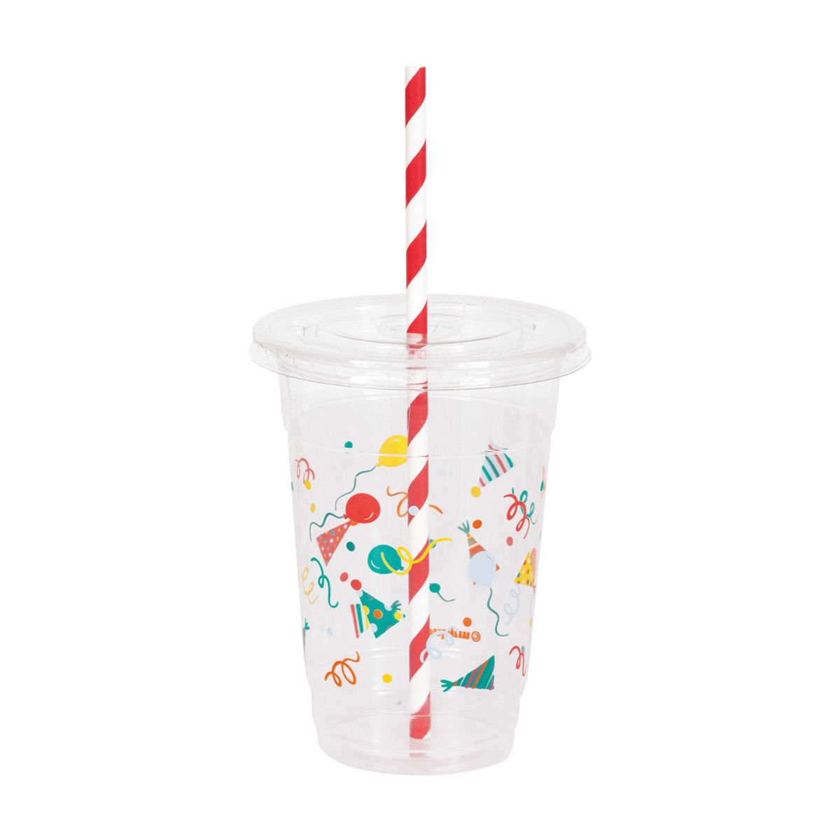 Birthday Mayhem Plastic Cups With Straws And Lids, 16 oz, — pOpshelf penny item