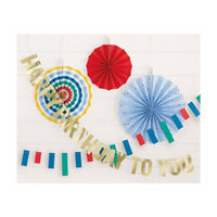 Foil Gold 'Happy Birthday to You' Banner and Paper Fan Decoration Kit