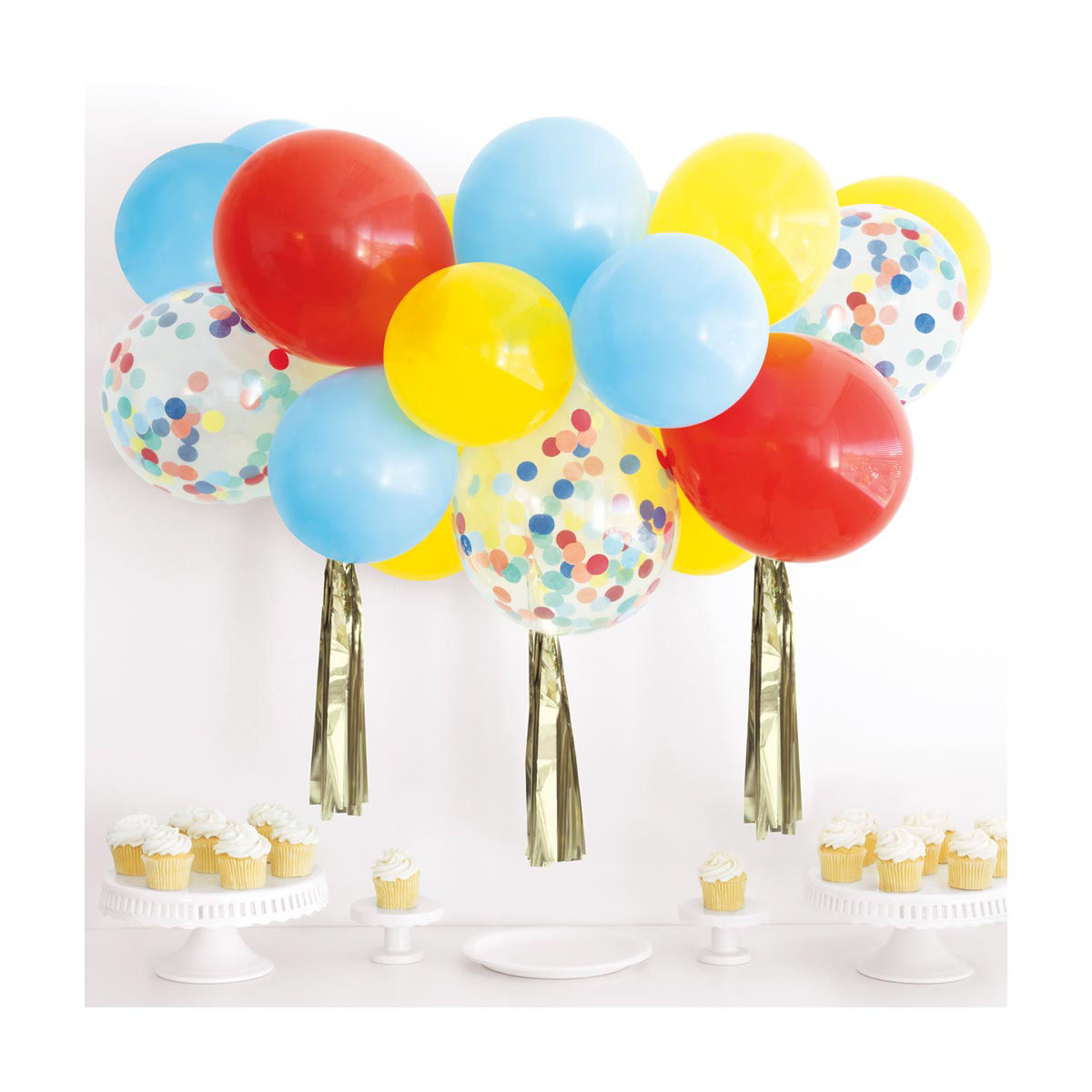 Red, Blue, Yellow, And Confetti Balloon Cloud Kit, 15 Count — pOpshelf penny item
